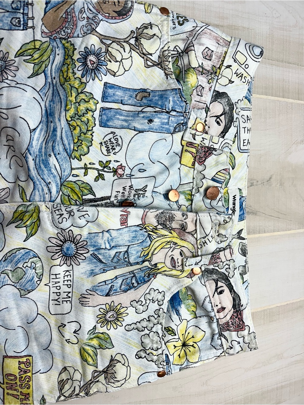 Wrangler X Anthropologie Women's Save The Planet Earth Day Jeans - Picture 11 of 14